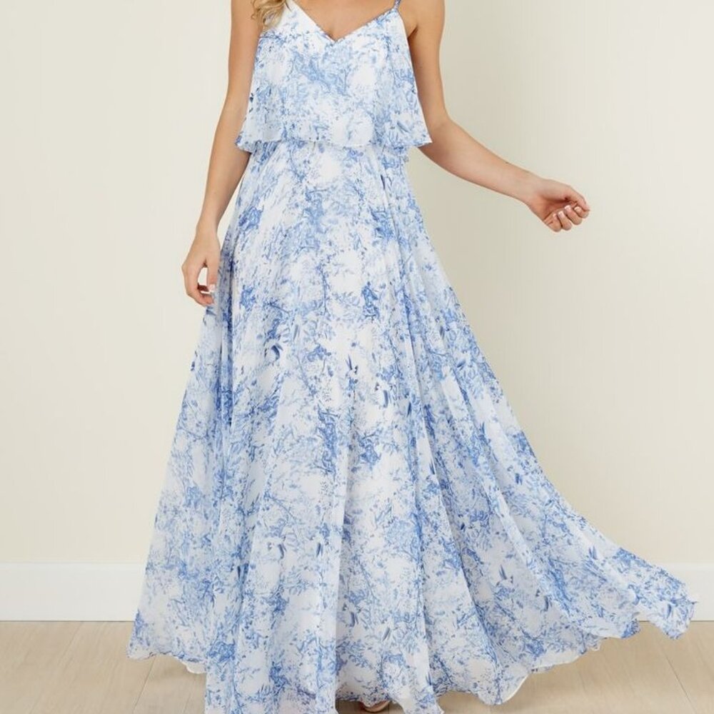 Blue Floral Maxi Dress Size S US